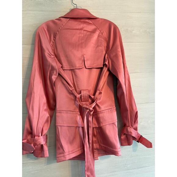 I.N.C. International Concepts pink belted satin jacket - Picture 3 of 7